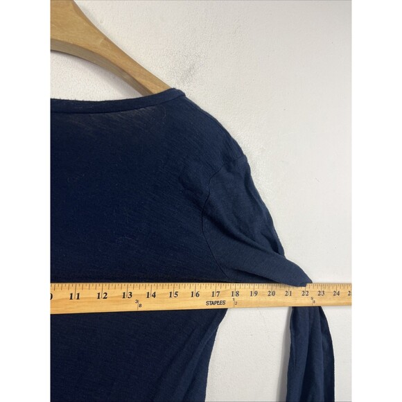 James Perse Women’s Long Sleeve Top Size Small 1 Scoop Neck Blue Cotton Modal - Picture 6 of 7